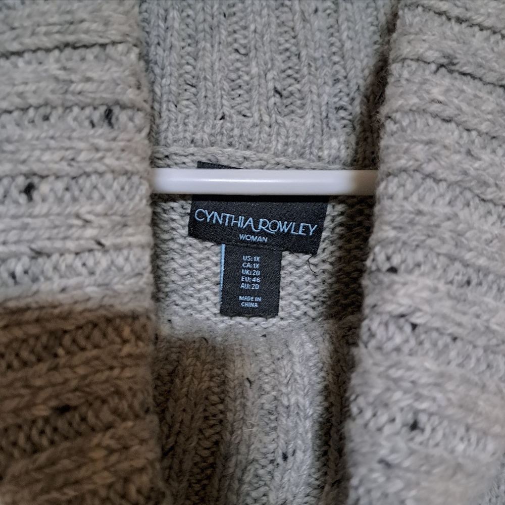 CYNTHIA ROWLEY Chunky Gray Sweater - Picture 4 of 4